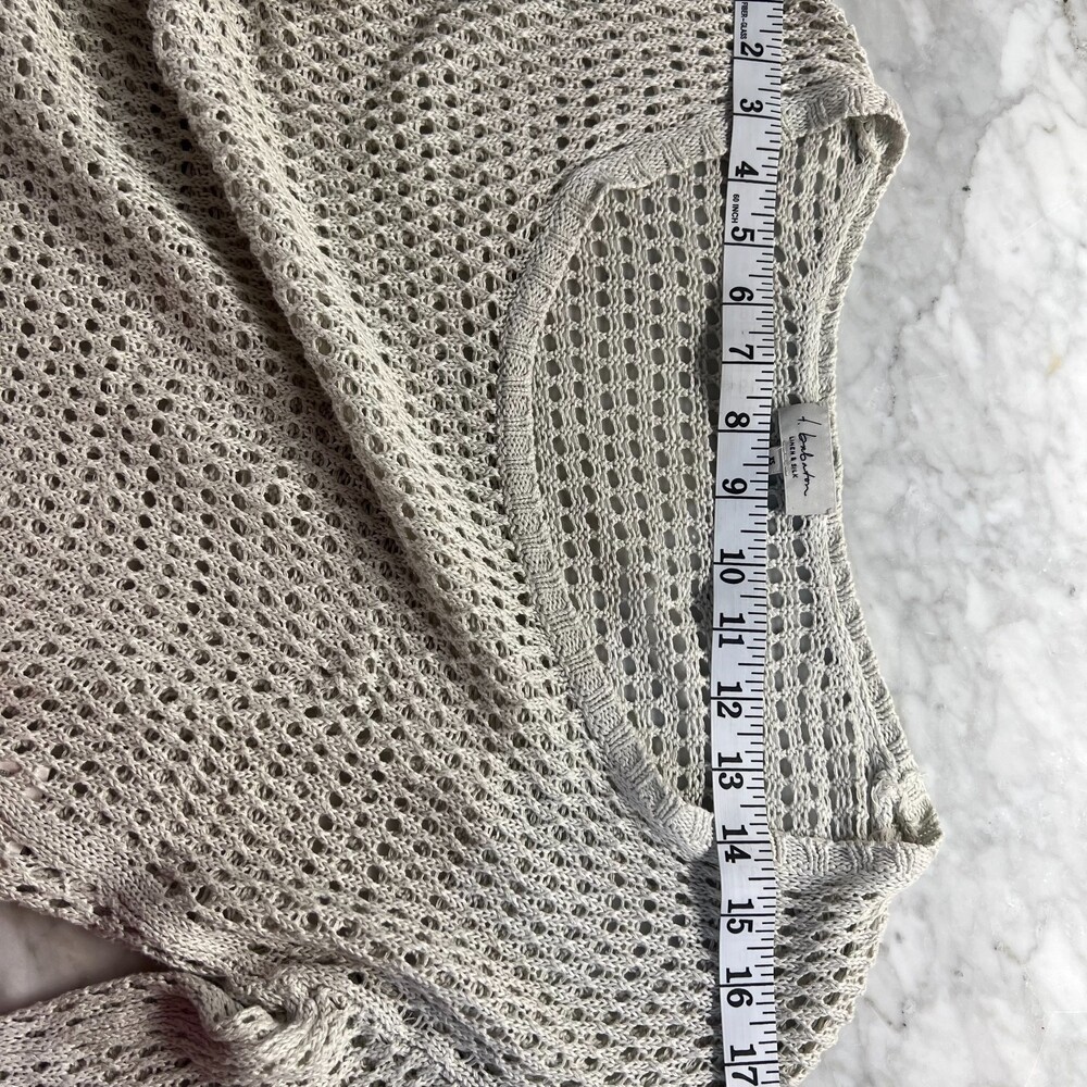 Aritzia T. Babaton Light Seafoam Green Open Knit Silk/Linen Blend Sweater XS - Picture 6 of 6